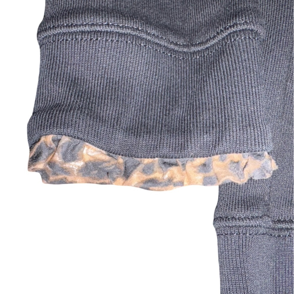 J.Crew Black Crewneck Sweatshirt Leopard Trim 100% Cotton Size M Basics Cozy - Picture 5 of 9